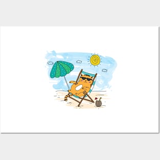 Beach Cat Posters and Art